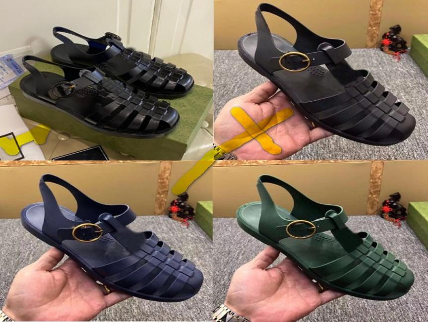 

Top Men Women Luxury flat Sandals Summer Slides Designer Rubber Loafers Beach footwear Fashion Metal Horsebit Sandals With Box siz2187723, Grey