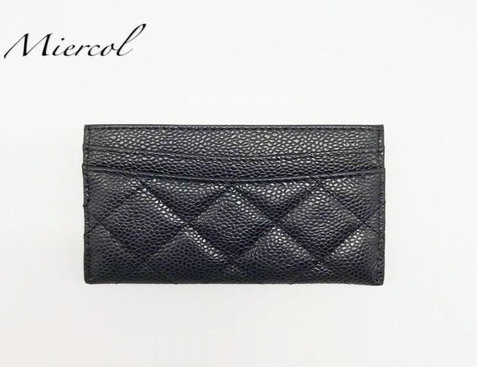 

Miercol clssic women Genuine leather credit card holder ID cc Luxury Brand Caviar Leather purse3229271, Dark grey