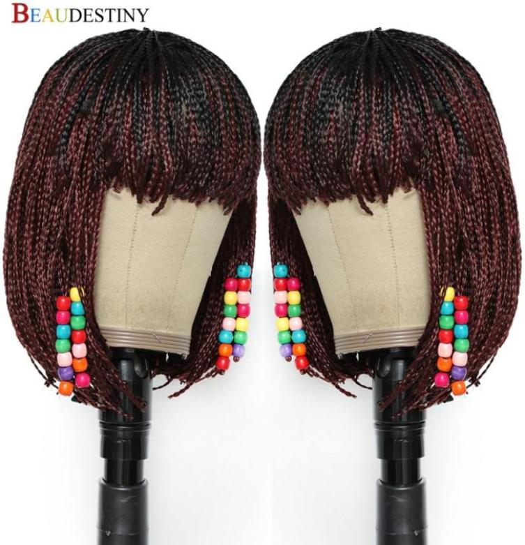 

Synthetic Wigs Ombre Red Hair Wig Braiding Braids Women With Bangs Perruque Bob Short For Black3606296, Natural color