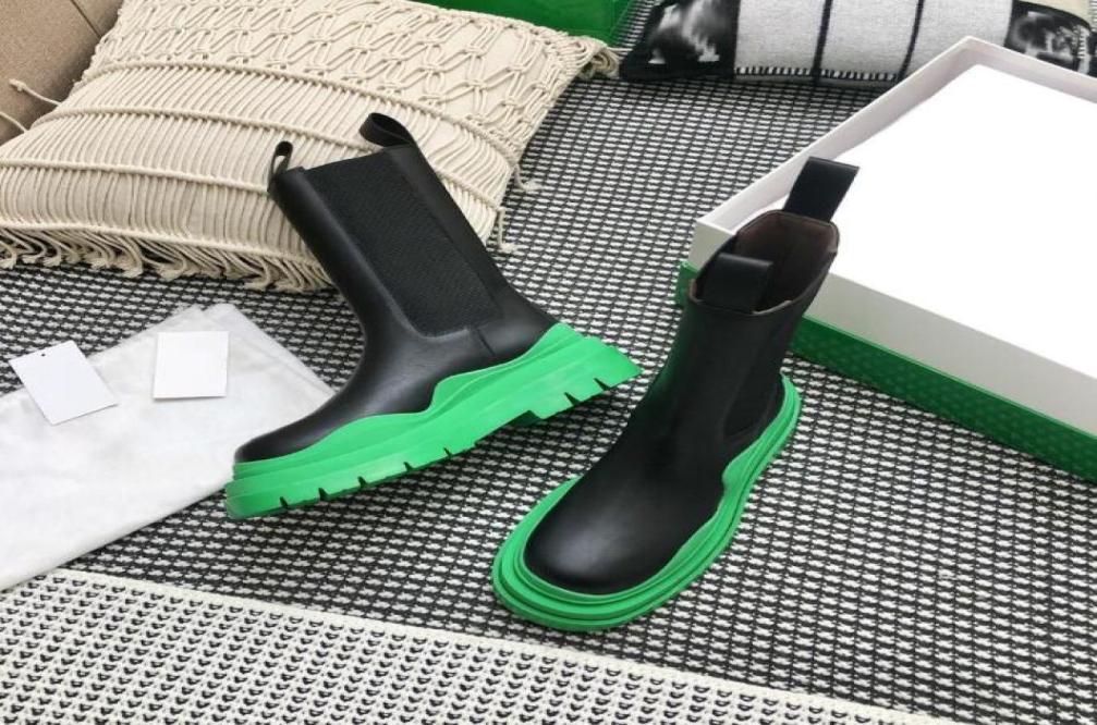 

Designer Tire Chelsea boots vegetabletanned Lining leather Rubber outsole 55CM Platform height Black Lemon Turquoise Avocado Gre7736654, Brown