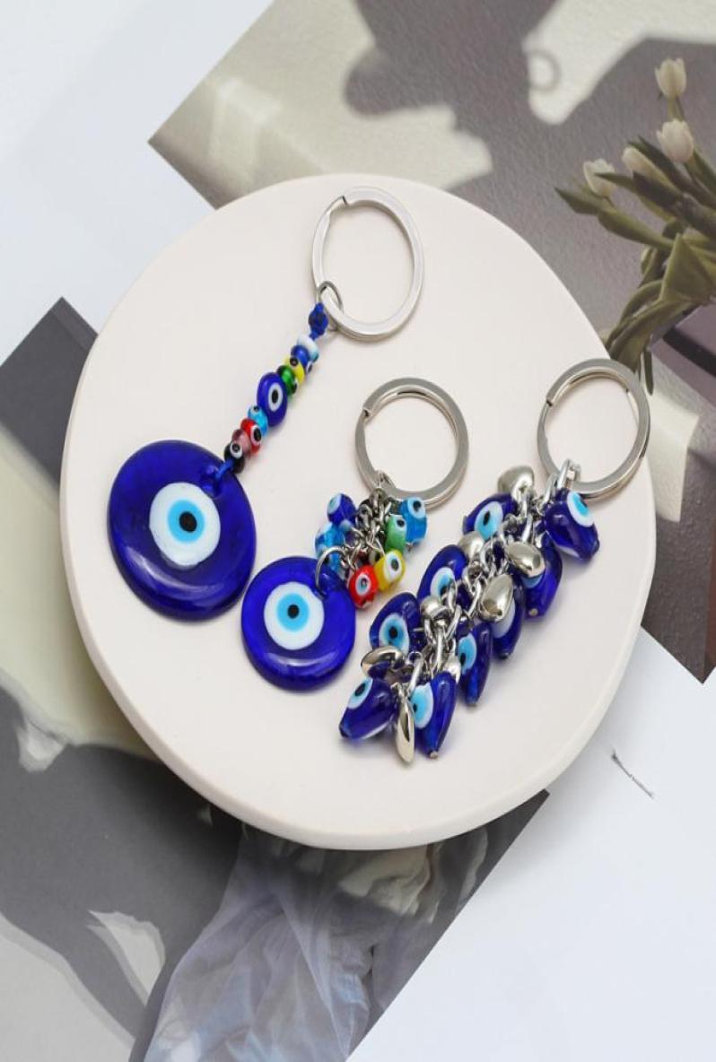 

Turkish Blue Evil Eye Key Ring Charms Pendants Crafting Glass Keychain with Keyring Hanging Ornament Jewelry Accessories Amulet fo7088834