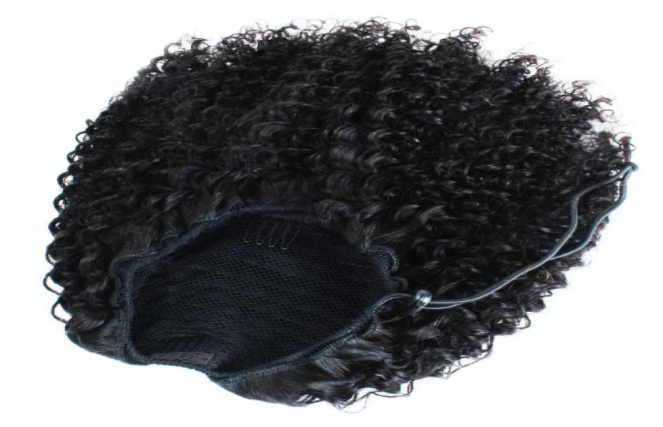 

Afro Puff Ponytail Kinky Drawstring Ponytails Hair Extensions For African American 3C 4C Human Hair Pony tail Curly Hairpieces Top8619526