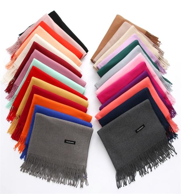 

thick women scarf solid warm winter scarves cashmere pashmina lady shawls wraps bandana long soft echarpe foulard cachecol 2012189165399