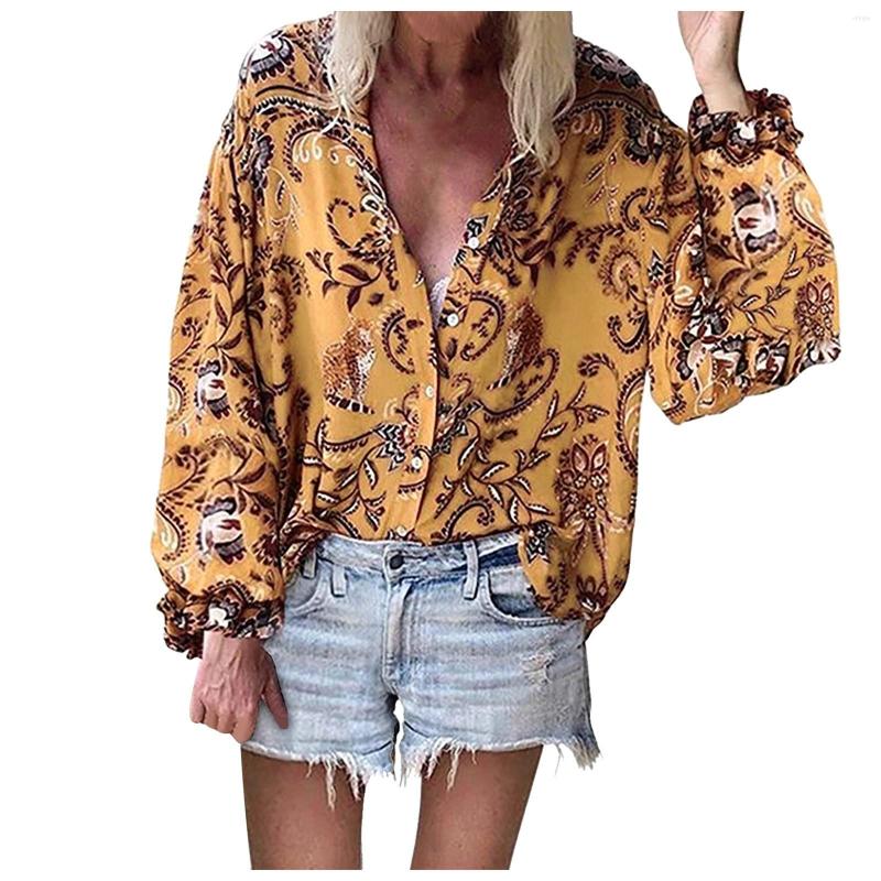 

Women' Blouses Women Spring Autumn Long Sleeve Trumpet Blusas Ladies Floral Lapel Camisas Fashion Sexy Short Sleeves Tunic Tops, Sky blue