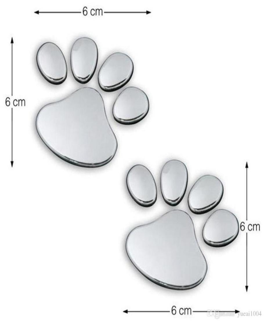 

A pair Car Sticker Cool Design Paw 3D Animal Dog Cat Bear Foot Prints Footprint 3M Decal Car Stickers Silver Gold5144076, Black