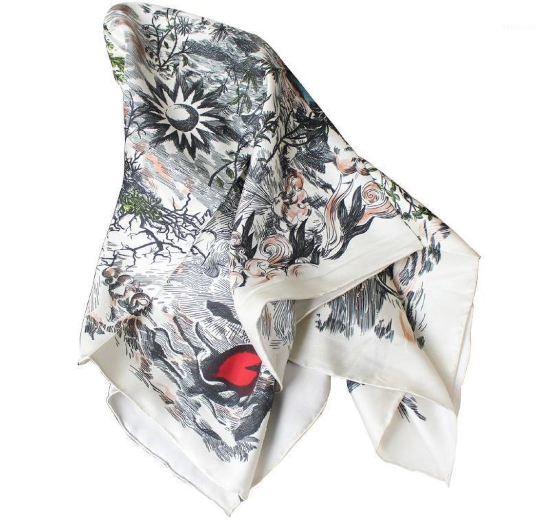

Scarves Women Handrolled Pure Real Silk 90 Cm 100 Square Shawls Wrap16198172