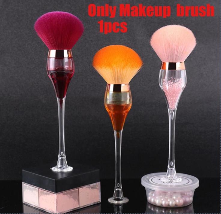 

New Single Wine Glass Shape Loose Powder Makeup Brush Fashion Beauty Tool Soft Fiber Makeup Tool Brush2015884