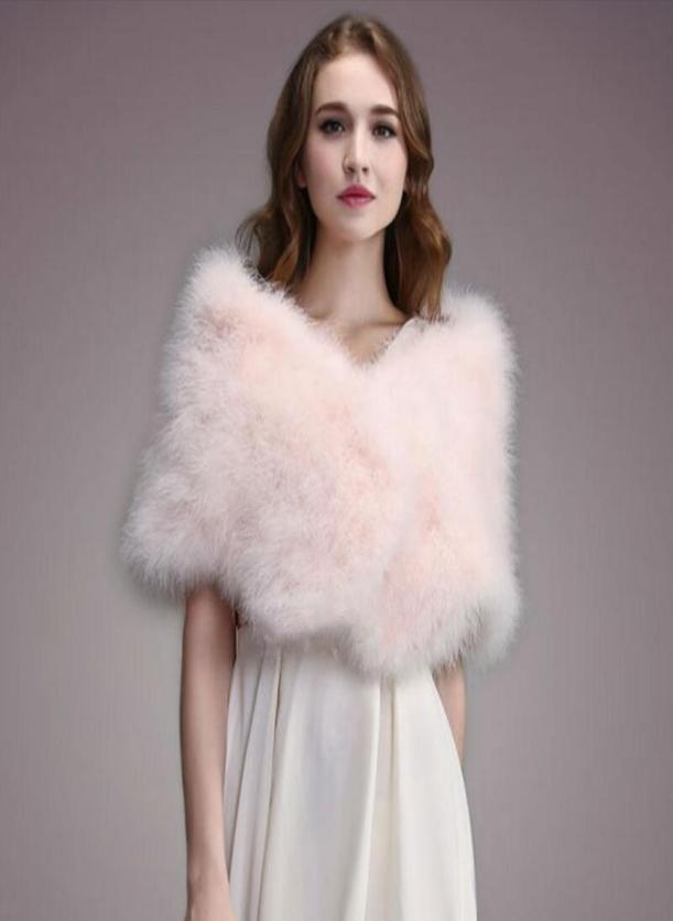 

Scarves IANLAN Casual Solid Ostrich Feather Shawl Wrap For Women Bride Wedding Stole Ladies Real Turkey Fur IL000354470281