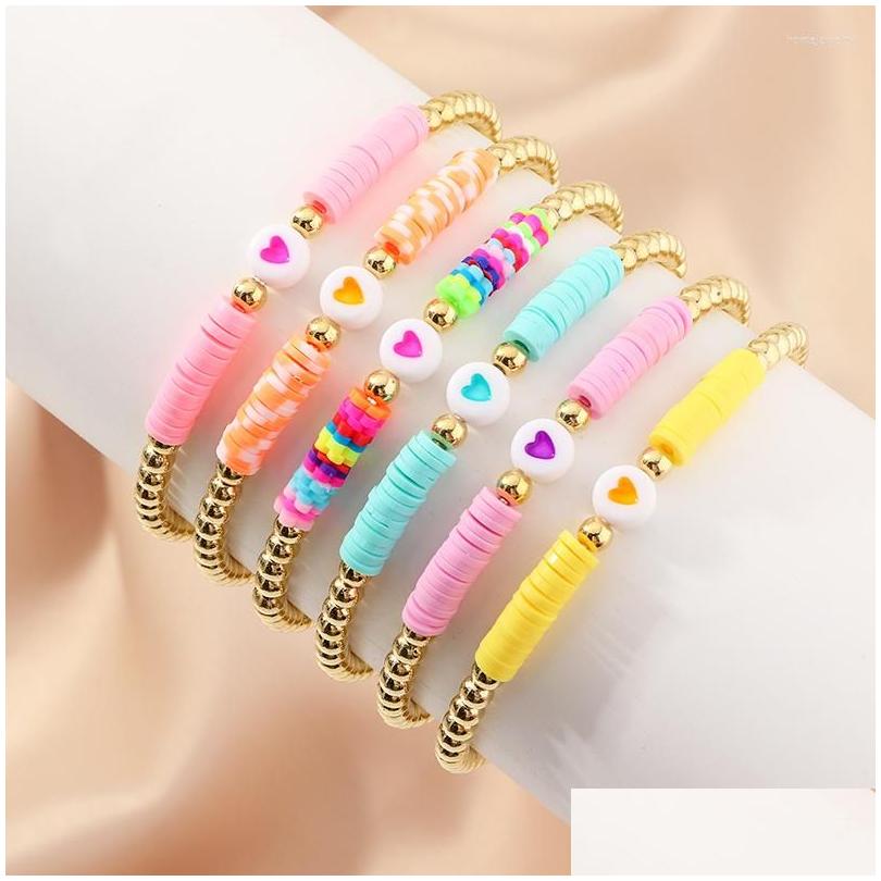 

Beaded Strand Ningw Summer Bohemian Colorf Clay Bracelet Tassel Sandy Beach Heart Beads Chain Friendship Rope Bracelets Holiday Jewe Dh7Ic