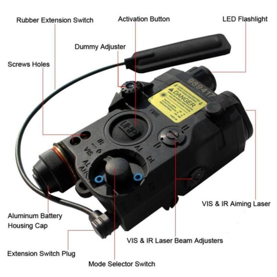 

LA5 PEQ15 Red Dot IR Laser Sight Tactical AEG GBB LA5C PEQ 210lumes Hunting Armas White Scout Light NOStrobe Cameras248J6448521