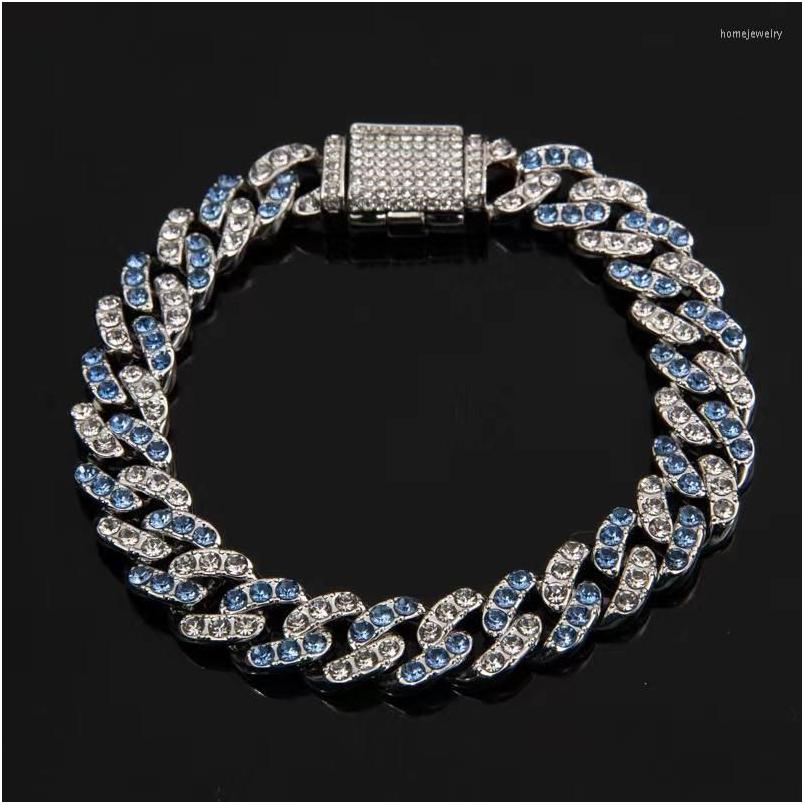 

Chain Link Bracelets Hip Hop Cuba Diamond 20Cm Bracelet European And American Men Women Fashion Jewelry Accessorie Drop Delivery Dhkeo