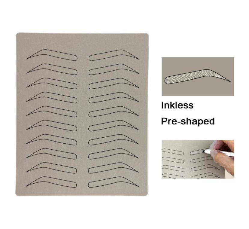 

10pcslot No pigment Eyebrow Tattoo Practice Fake Practice Skin For Microblading pen pmu tattoo skin with eyebrow shape for begain5292022
