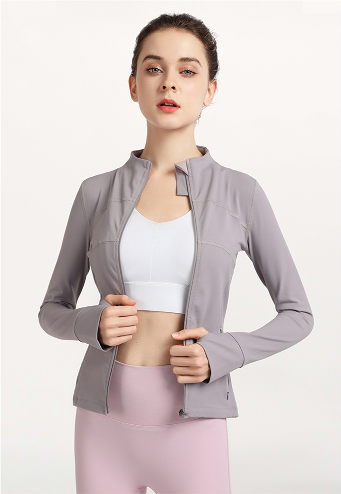 

autumn and winter yoga clothes nude long sleeve quick dry fitness running yoga top jacket sports blouse women workout girls skinny exercise athletic, Black