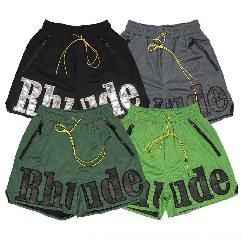 

Designer Short Fashion Casual Clothing Beach shorts Trendy Rhude Summer Mesh Breathable Basketball Embroidery Letter Multi Pocket Popular Sports Capris Joggers S, Black 8523