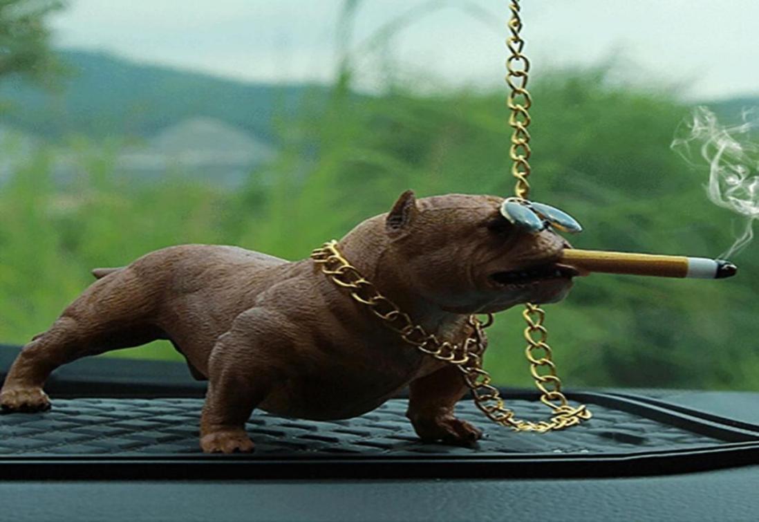 

Bully Pitbull Simulated Car Dog Dolls Ornaments Pendant Automobiles Interior Decoration Ornaments Toys Gift Car Accessories7777129