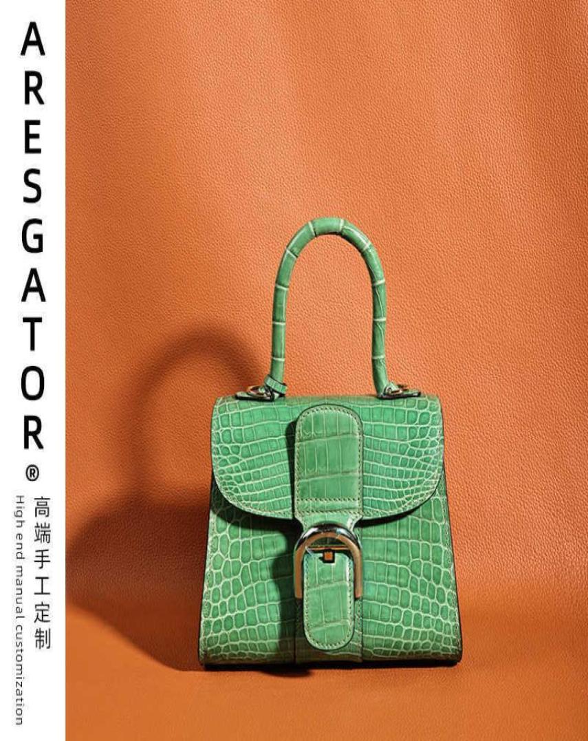 

Handbags Delv Fashion Luxury Bags Genuine Leather Elegant Classic One Shoudler Brillant Aresgator Crocodile Women039s Handmade 5537970, Green