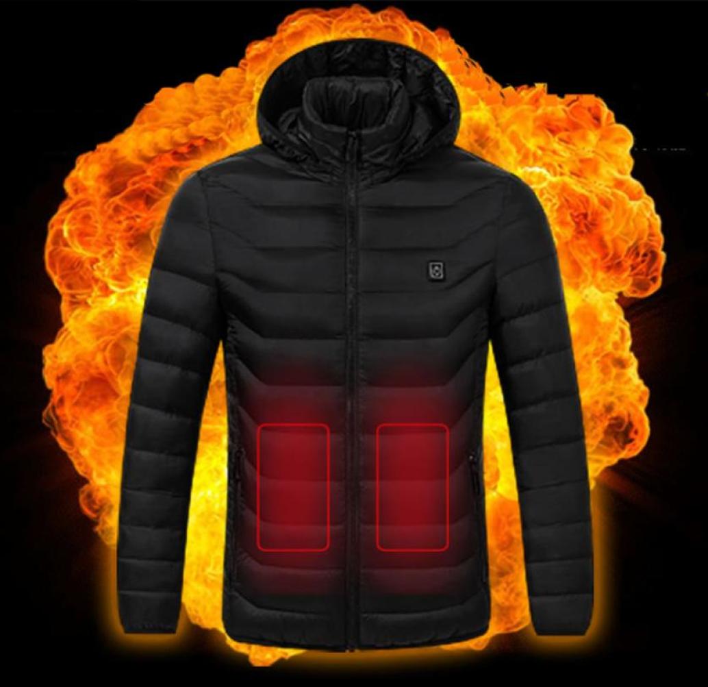 

S3XL Waterproof Heated Hiking Jacket Winter Windproof Coat Men Skiing Warm Fleece Jeakets Outdoor Rainproof Men039s Clothin4466837, Black