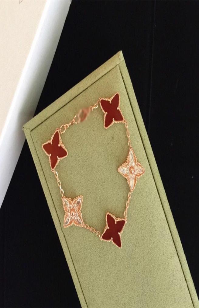 

Fashion Classic 4Four Leaf Clover Charm Bracelets Bangle Chain 18K Gold Agate Shell MotherofPearl for WomenGirl Wedding Mother5996677