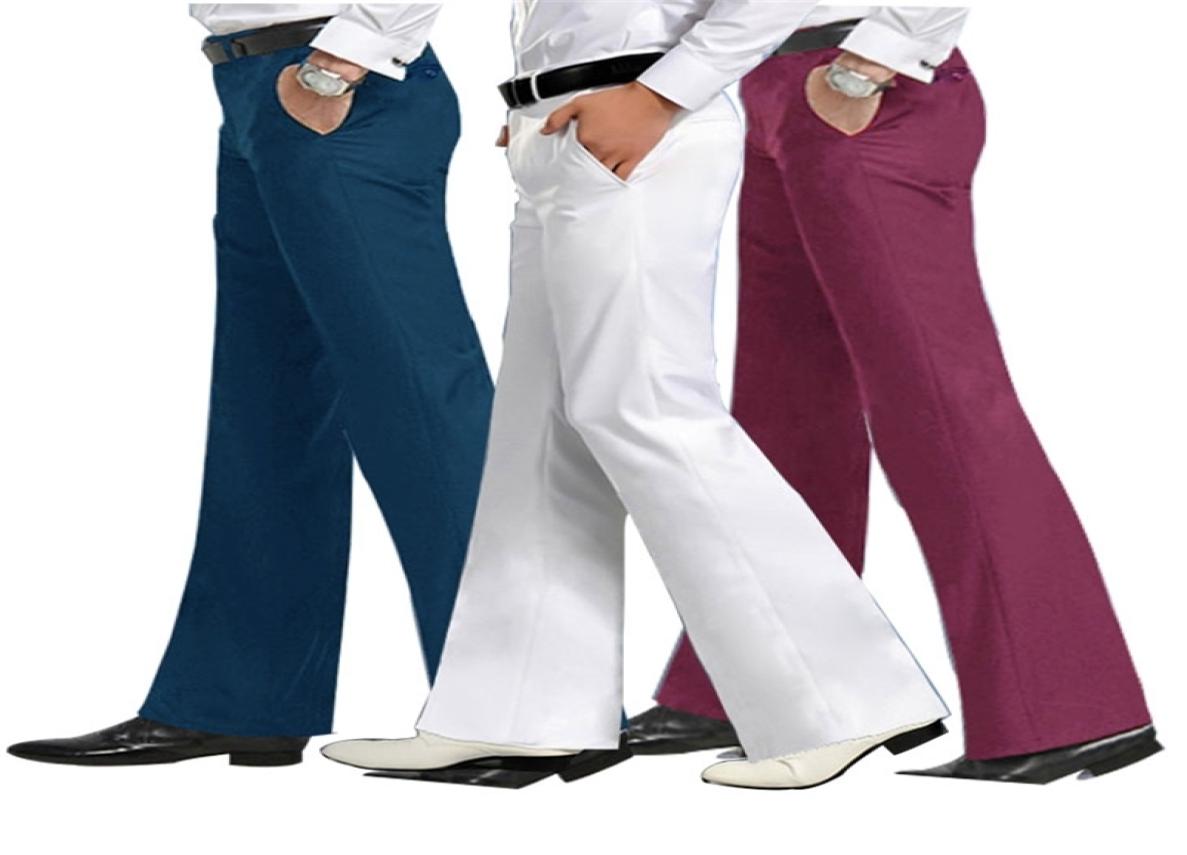 

Spring Men039s Flared Trousers Formal Pants Bell Bottom Pant Dance White Suit Size 2830 31 32 33 34 36 37 2107158791963, Black