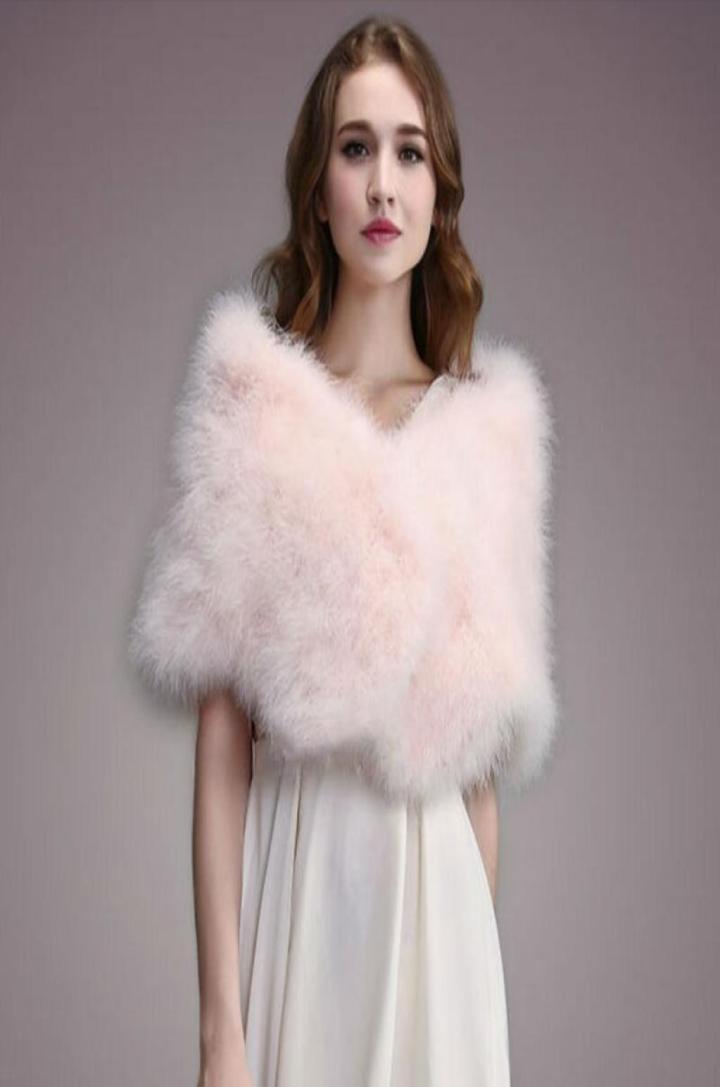 

Scarves IANLAN Casual Solid Ostrich Feather Shawl Wrap For Women Bride Wedding Stole Ladies Real Turkey Fur IL000352585933
