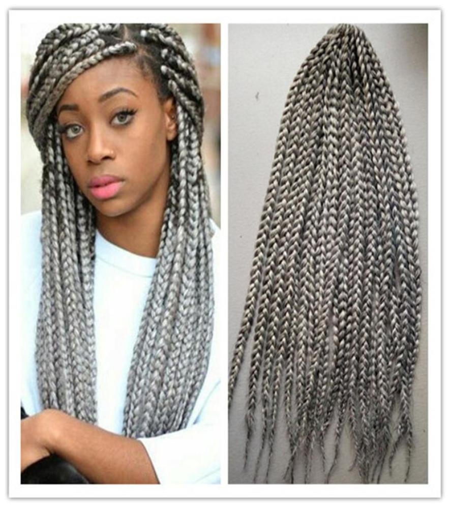 

1824inch 3x BOX braids syntheitc crochet hair extension two tone straight 3s box braids drop fashion5392904