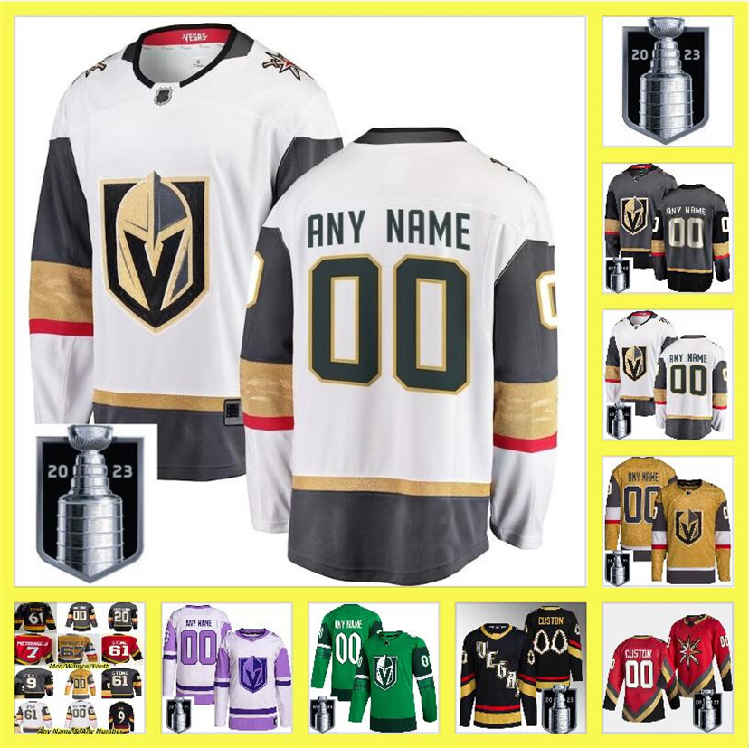

2023 Stanley Cup Jerseys Custom Vegas Golden Knights Hockey NHLNm Jack Eichel Mark Stone William Karlsson Alex Pietrangelo Jonathan Marchessault Shea Theodore, Color