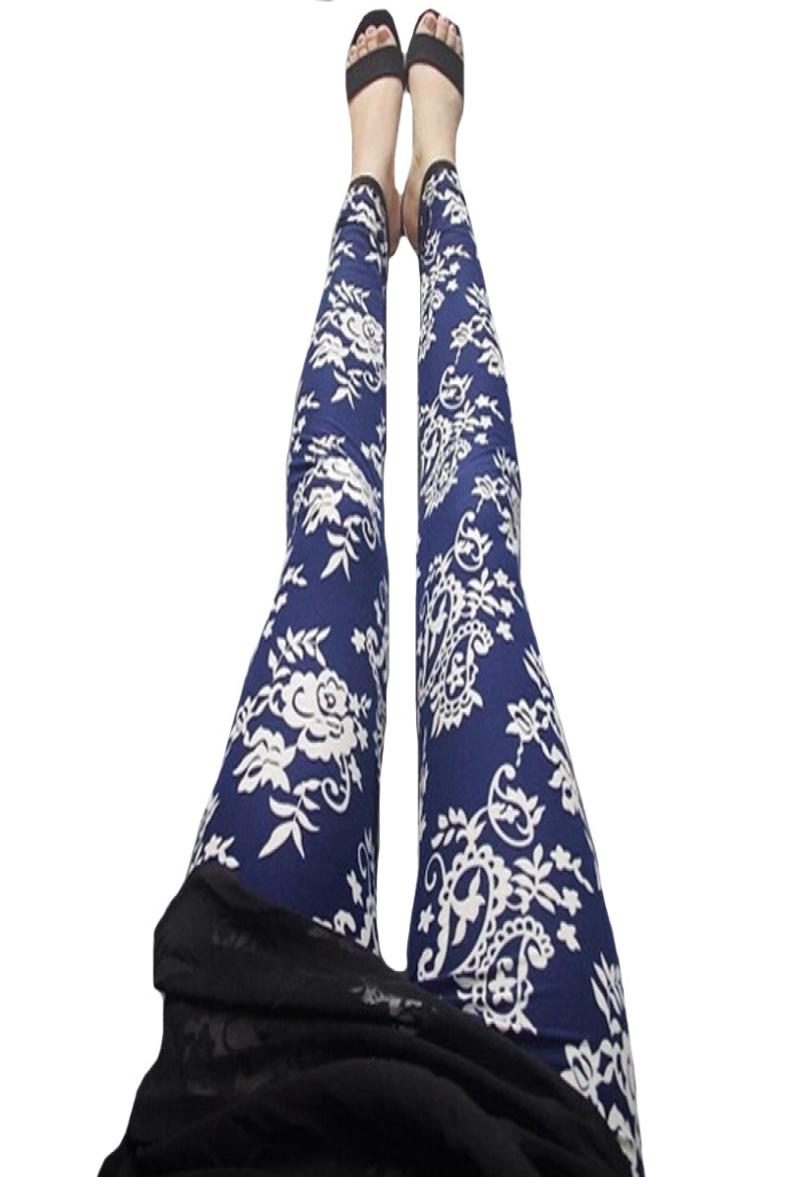 

Fashion Floral Leggings Women Clothes Womens Print Pants Skinny Elastic Long Legging Polyester National Style Flower Slim Leggins8026688, Pink