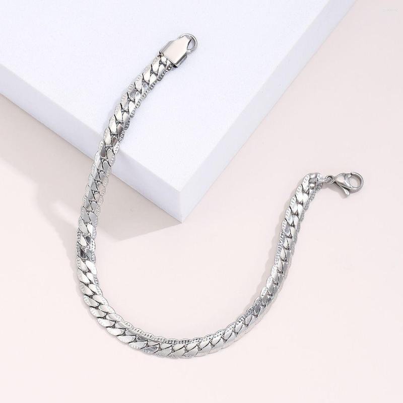

Charm Bracelets Cool Steel Color Embossed Male Stainless Bracelet Selling Fashion Not Fade And Non-allergic Jewelry(21cm)