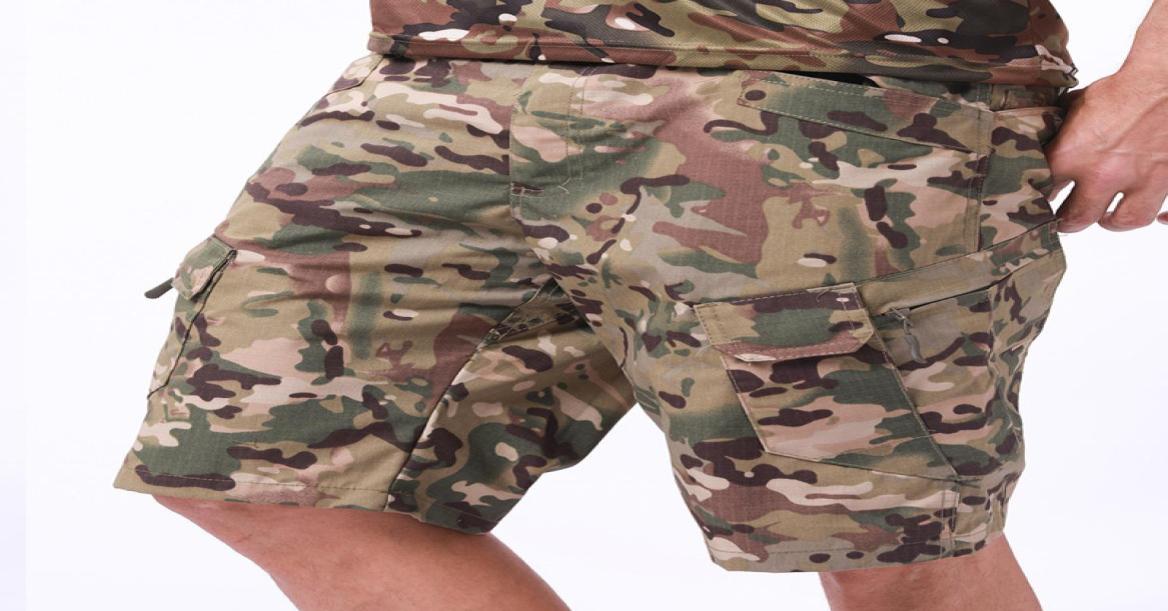 

High Quality Camouflage Summer Casual shorts Men039s Baggy Multi Pocket Army Short Cargo Pants breeches Male Men Tactical S7074413, Khaki