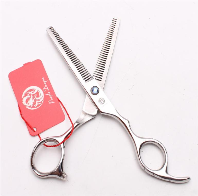 

60039039 Purple Dragon JP 440C Professional Human Scissors HairHairdressing Scissors Thinning Shears Double Side Teeth 15 4293989