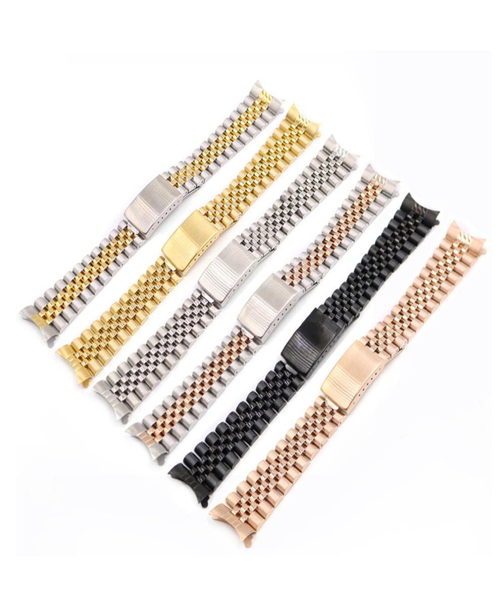 

20mm Whole Hollow Curved End Solid Screw Links Replacement Watch Band Strap Old Style Jubilee Dayjust6114258