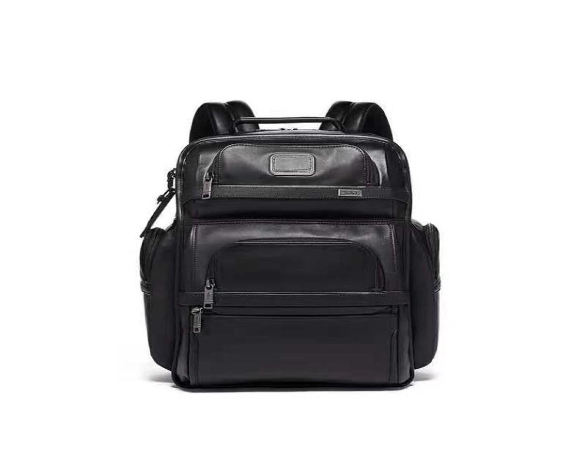 

New TUMIS Business men039s leather backpack fashion large capacity computer backpack8980916, Black