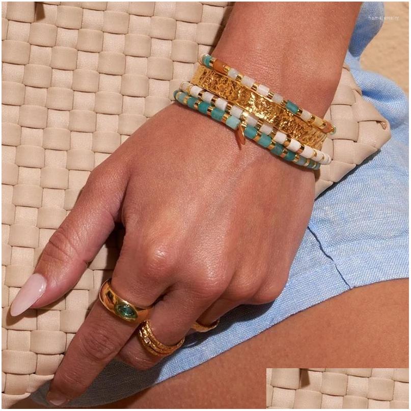 

Beaded Strand Colored Stone Bracelet Natral Semiprecious Bracelets For Womens Jewelry Gifts Drop Delivery Dhahy