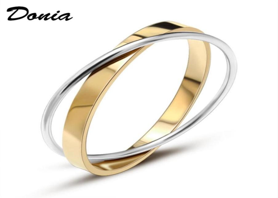 

Donia jewelry twocolor electroplating exaggerated titanium steel popular in Europe and the United States double adjustable openin44715059