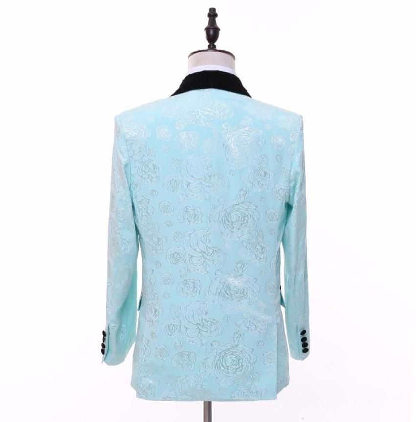 

Brand New Black Shawl Lapel Groom Tuxedos Pink Wedding Suits Tailored Flower Pattern Man039s Party Blazer JacketPantsVest5613151, Same as image