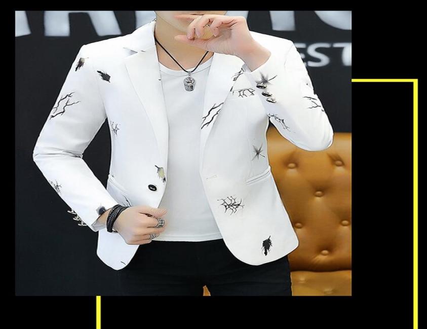 

2022 Youth Slim blazer Men Fashion Casual Spring Print blazer8931411, Purple