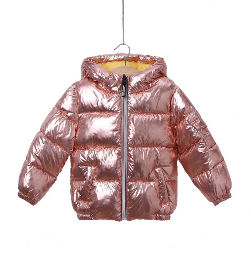 

Children Winter Jacket for Girl Kids Silver Gold Boys Casual Hooded Coat Baby Clothing Outwear Kids Parka Jacket Snowsuit Parkas Y6872088, Orange