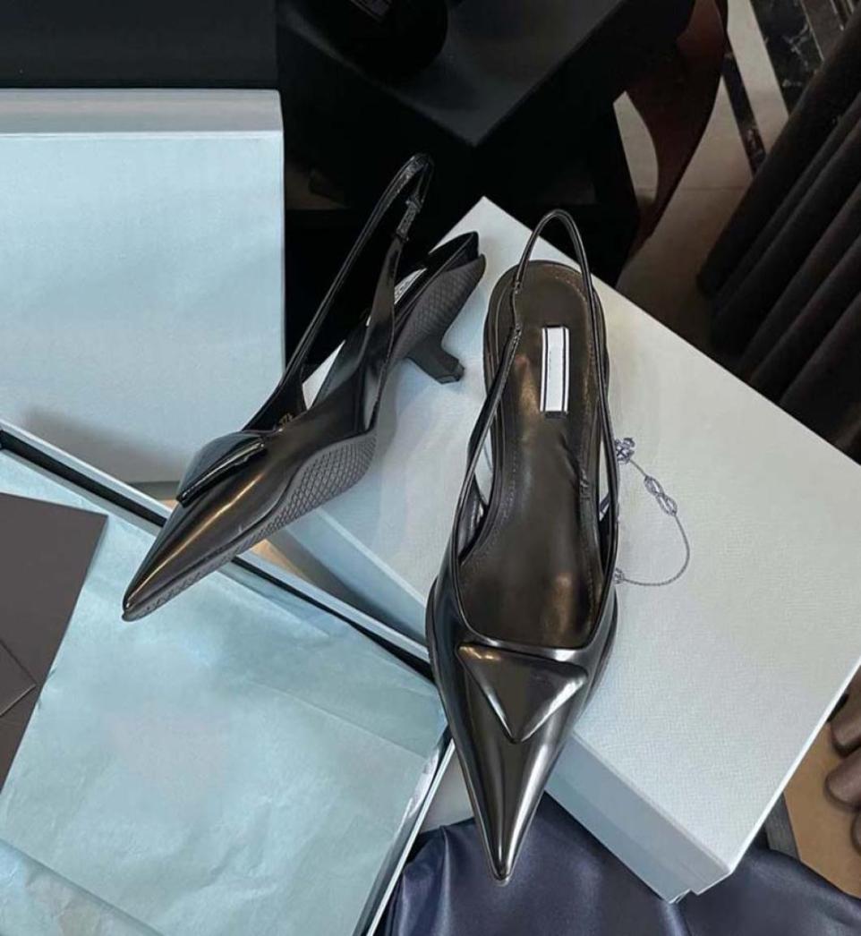 

shoe high heel Original Models Pda Luxury Designer Brand Pointed Sandals 2021 Latest Fashion Womens Genuine Leather Shallow Mouth7982755, Brown