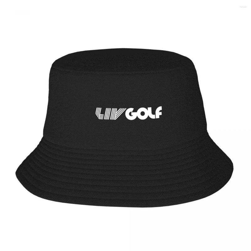 

Berets Golf Tournament Liv Bucket Hat Vocation Getaway Headwear Merchandise Fishing Cap For Outdoor Sport, Black