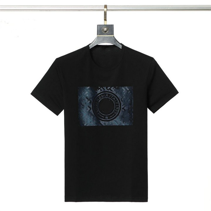 

Men's T-shirt men's designer tide high-end cotton printed geometric pattern short sleeve fried street hip-hop shirt size M-XXXL B36, 19