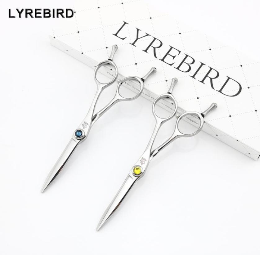 

Lyrebird HIGH CLASS Hair cutting scissors Japan Hairdressing scissors 55 INCH Blue stone yellow stone NEW9861532