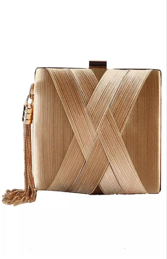 

DesignerWomen Silk Lady Wedding Handbag Gold Clutch Tassel Purse Banquet Bag Party Evening Bags Chains pochette soiree bolsos muj2095937