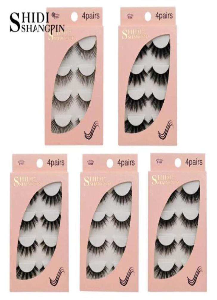 

4 PairsBox 100 Thick Real Mink False Eyelashes Natural For Beauty Makeup Extension Fake Eyelashes False Lashes For Women Girls8234320