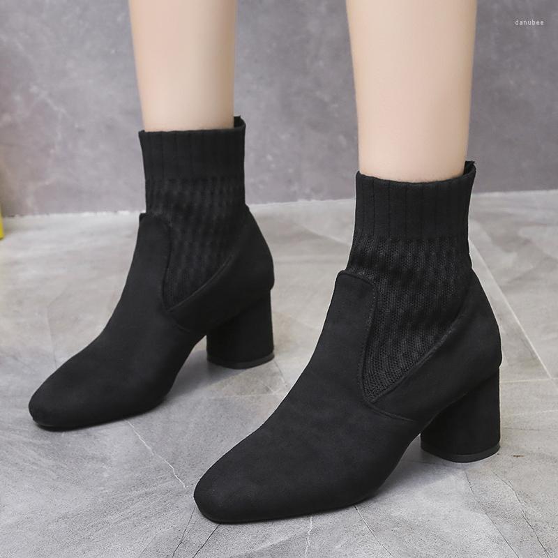 

Boots 2023 Classic Design Women's Warm Winter Est Working Office Lady Shoes For Women High Heels Ankle Deal, Beige