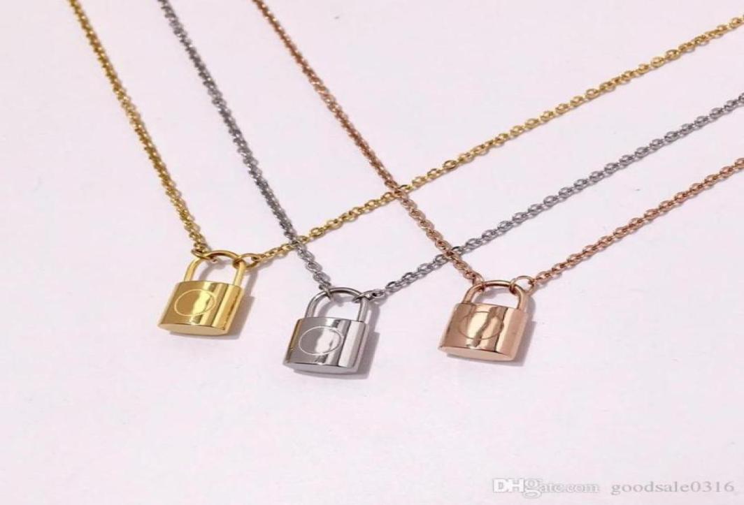 

Whole New 316L titanium steel jewelry necklace necklace 18K gold rose silver necklace for men and women couple gift70429769823230