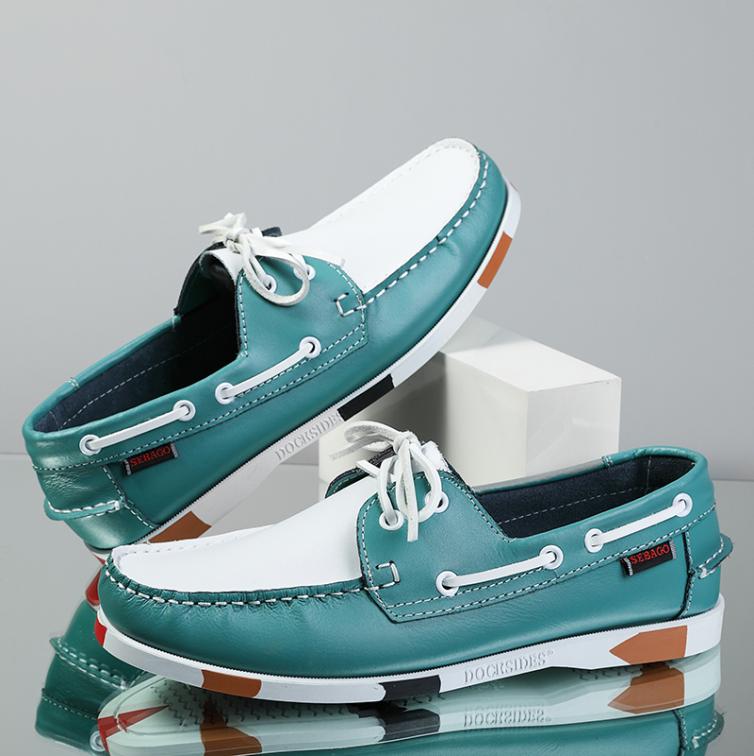

Mens Casual Genuine Suede Leather Docksides Classic Boat Shoes Loafers Shoes Unisex Handmade shoes High Quality 2012124597293, Black