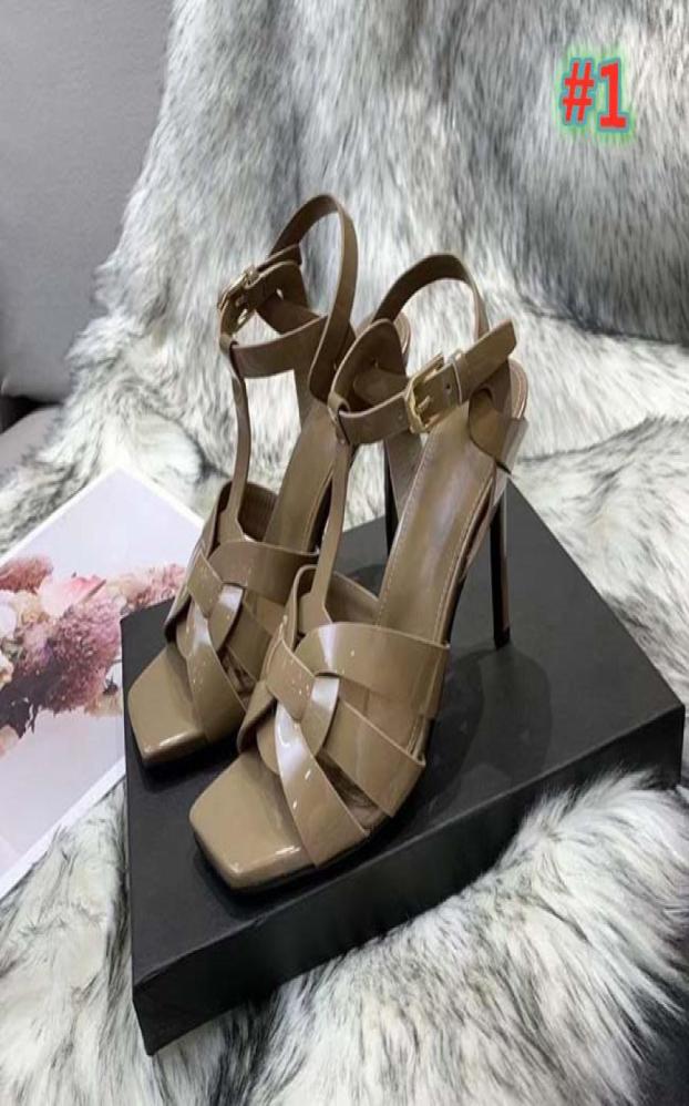

2021 luxury designer tribute platform sandals Tbelt high heel slippers women039s wedding party shoes 10cm large size 3443 wit8826138, Blue