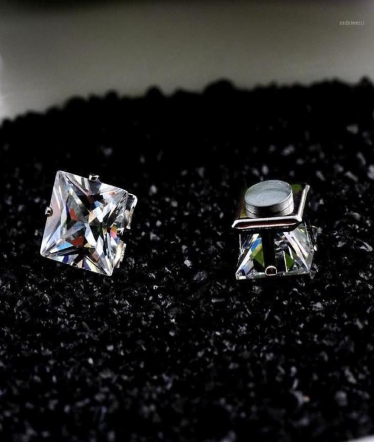 

Stud No Piercing 45678mm Square Zircon Magnetic Earings For Women Men Kids Hole Crystal Ear Studs Jewelry Magnet Earring16378668