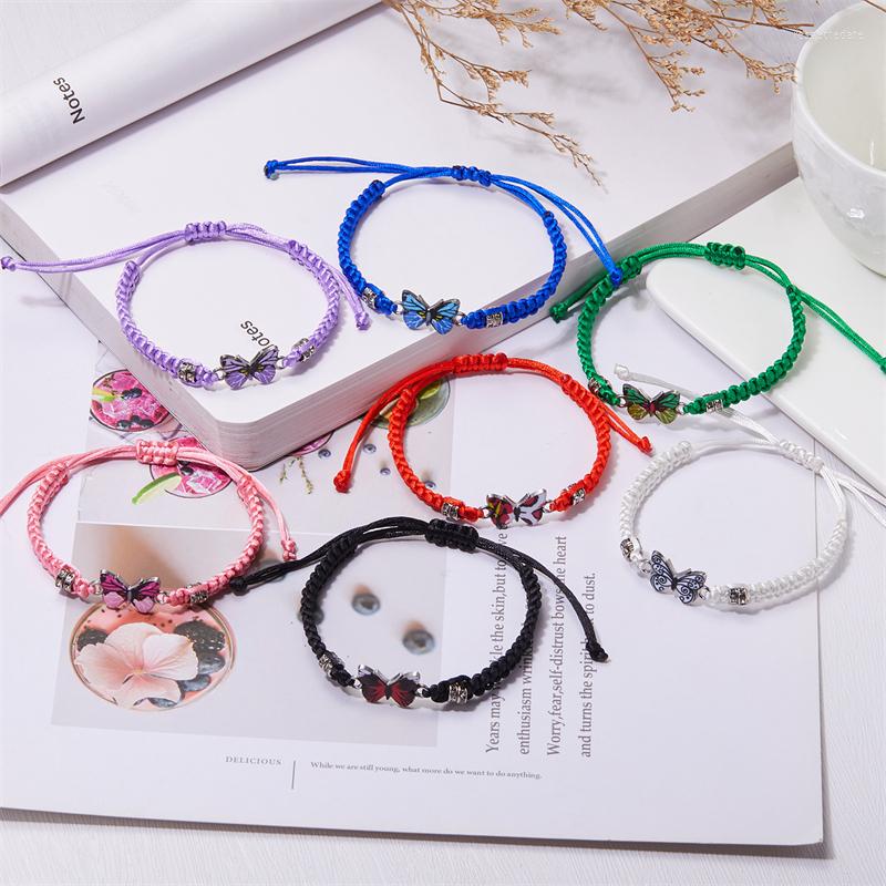 

Link Bracelets Butterfly Bracelet Adjustable String Cute Charm Suitable For Women Jewelry