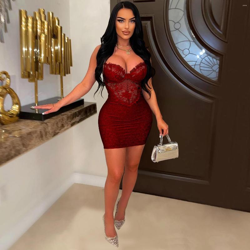 

Casual Dresses Mesh Mini Strap Dress Party Sexy Club Luxury Elegant Evening Bodycon Lace 2023 Summer Women Clothes, Sliver